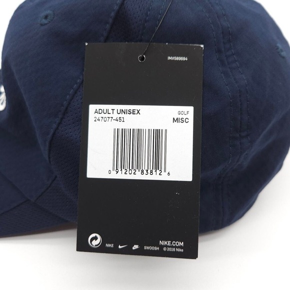 Nike Dri-Fit Heritage 86 Adjustable Strapback Golf Hat Baseball Dad Cap Blue New - Picture 4 of 8